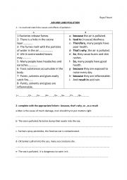 English Worksheet:  AIR AND LAND POLLUTION 