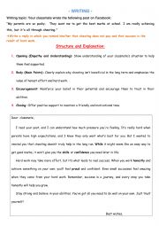 English Worksheet: writing about cheating