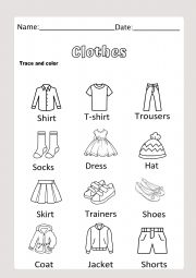 English Worksheet: CLOTHES VOCABULARY