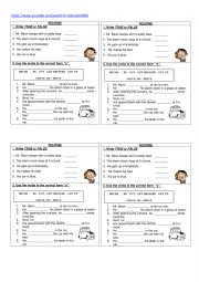 English Worksheet: 3rd person practice- Mr Bean video 