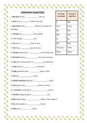 Possessive Adjectives