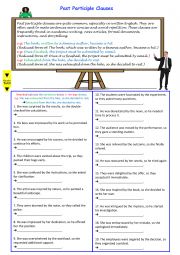 English Worksheet: Past Participle Clauses 