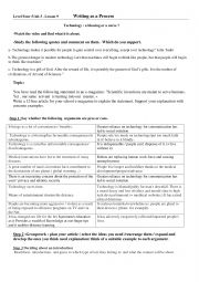 English Worksheet: 4th form unit 3 lesson 9 Writing as a process