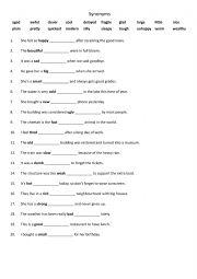 English Worksheet: Synonyms 1