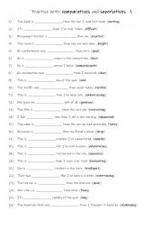 English Worksheet: A1+-A2 Practise with comparatives and superlatives   1