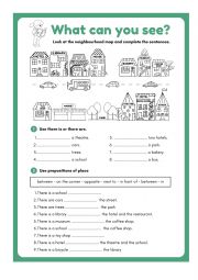 English Worksheet: What can you see? There is, there are, there isn�t, there aren�t