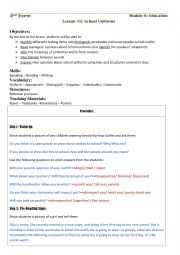 English Worksheet: school uniform