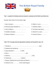 English Worksheet: The British Royal Family