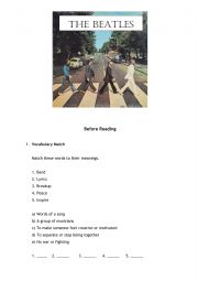 English Worksheet: The Beatles