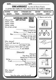 WATER DAY - SONG WORKSHEET (APT STYLE)