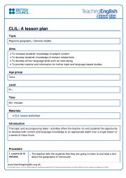 English Worksheet: Clil by British Counsil