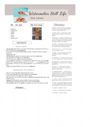 English Worksheet: Watermelon Still life CLIL lesson