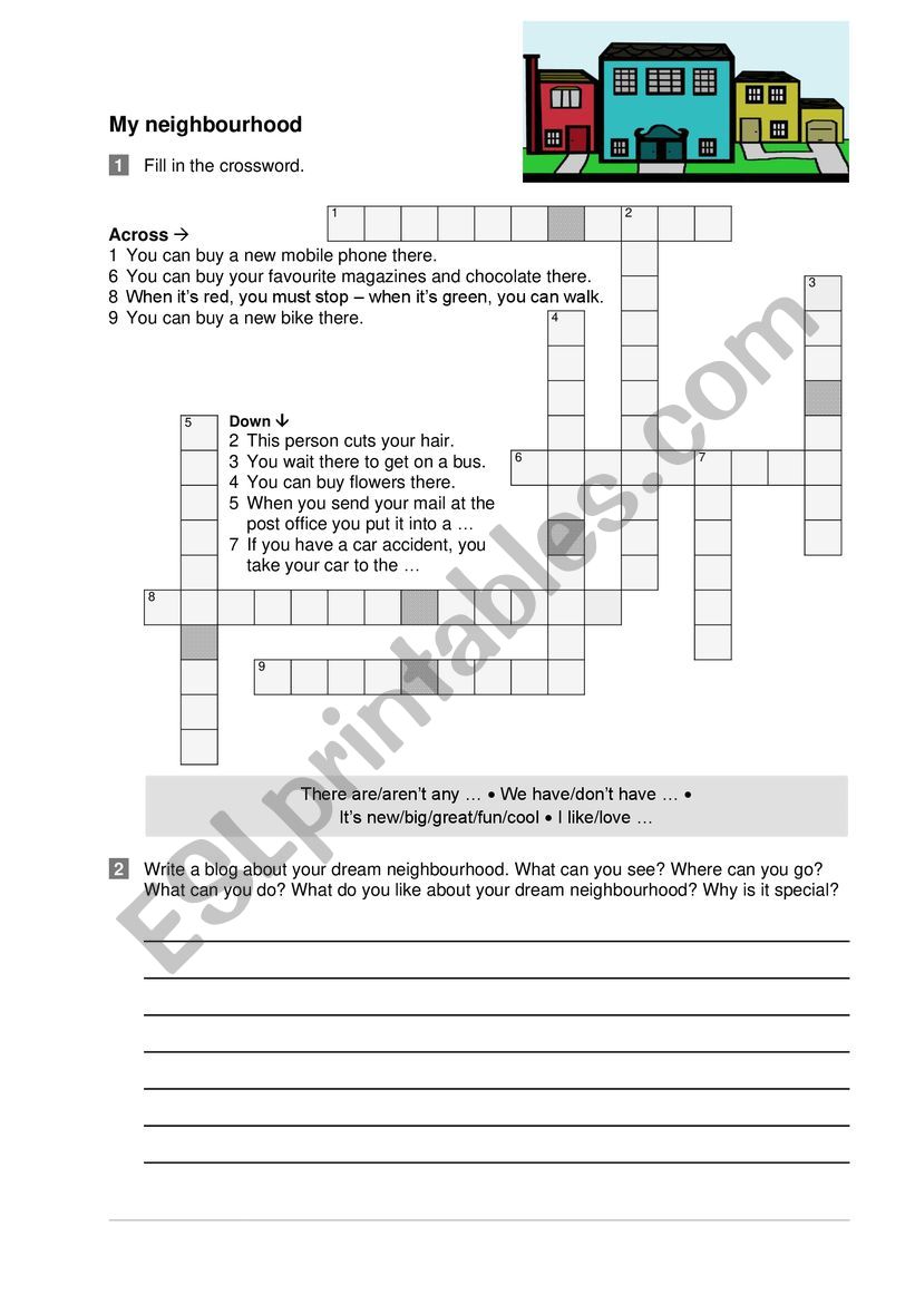 Neighbourhood worksheet