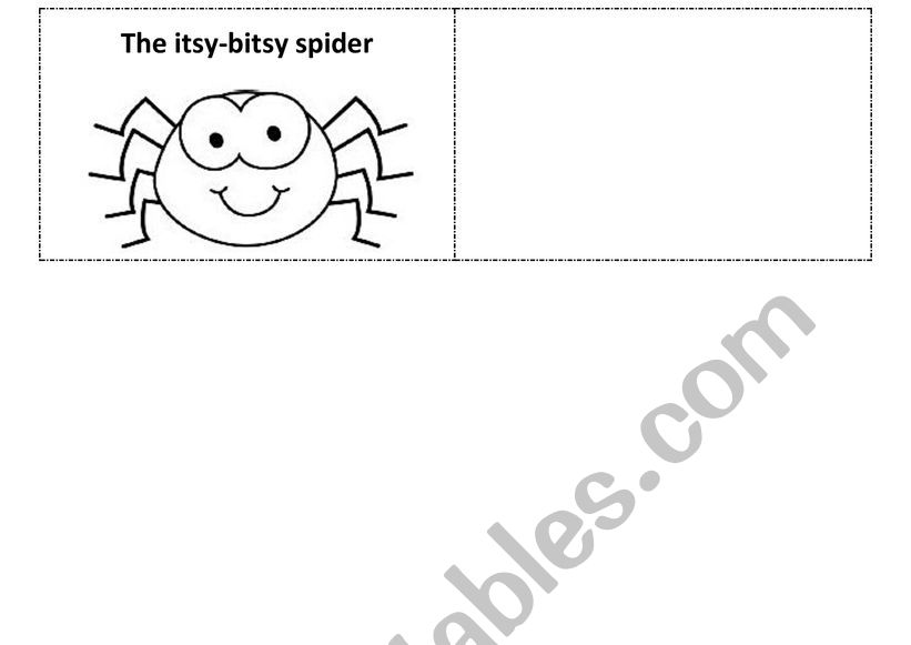 The Itsy Bitsy Spider Song - ESL worksheet by carolinekmurray