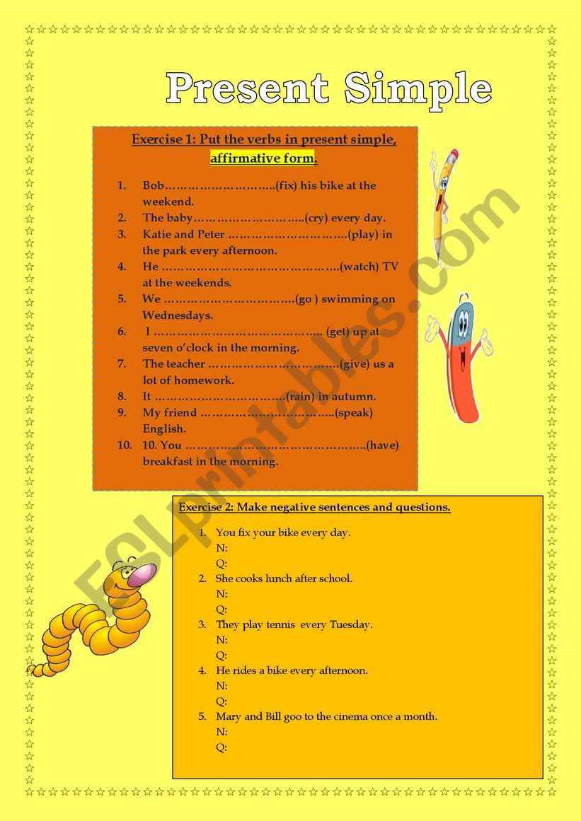 Present Simple Practice worksheet