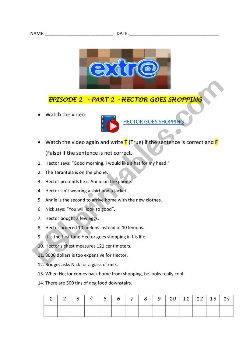 Extra - Episode 2 Part 2 worksheet