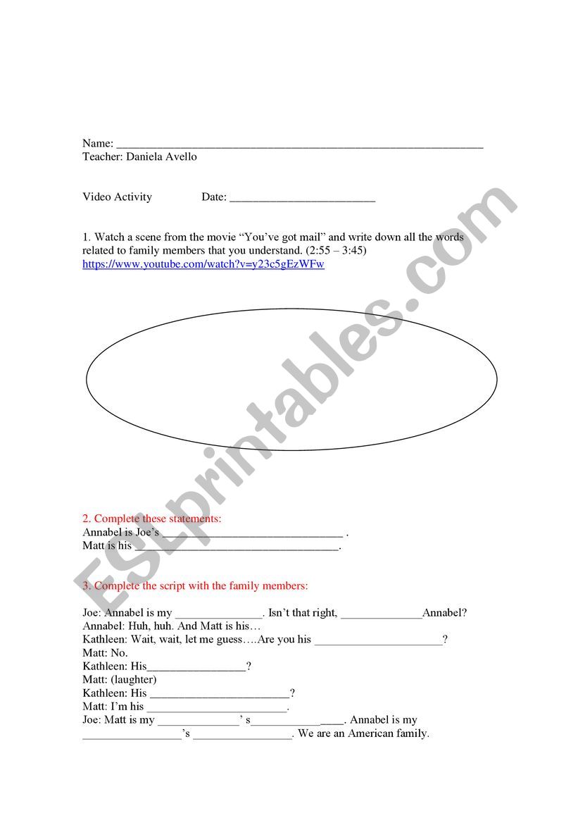 Movie You�ve Got Mail worksheet