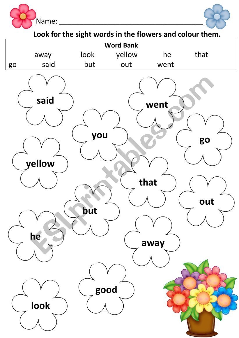 Sight Word Review Activity worksheet