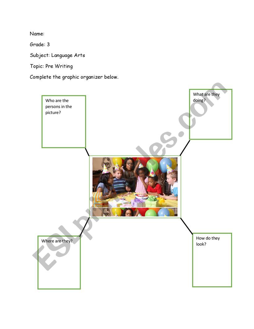 Graphics Organizer for Story Writing
