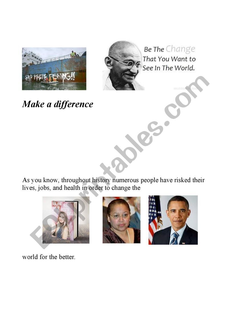 Make a Difference worksheet