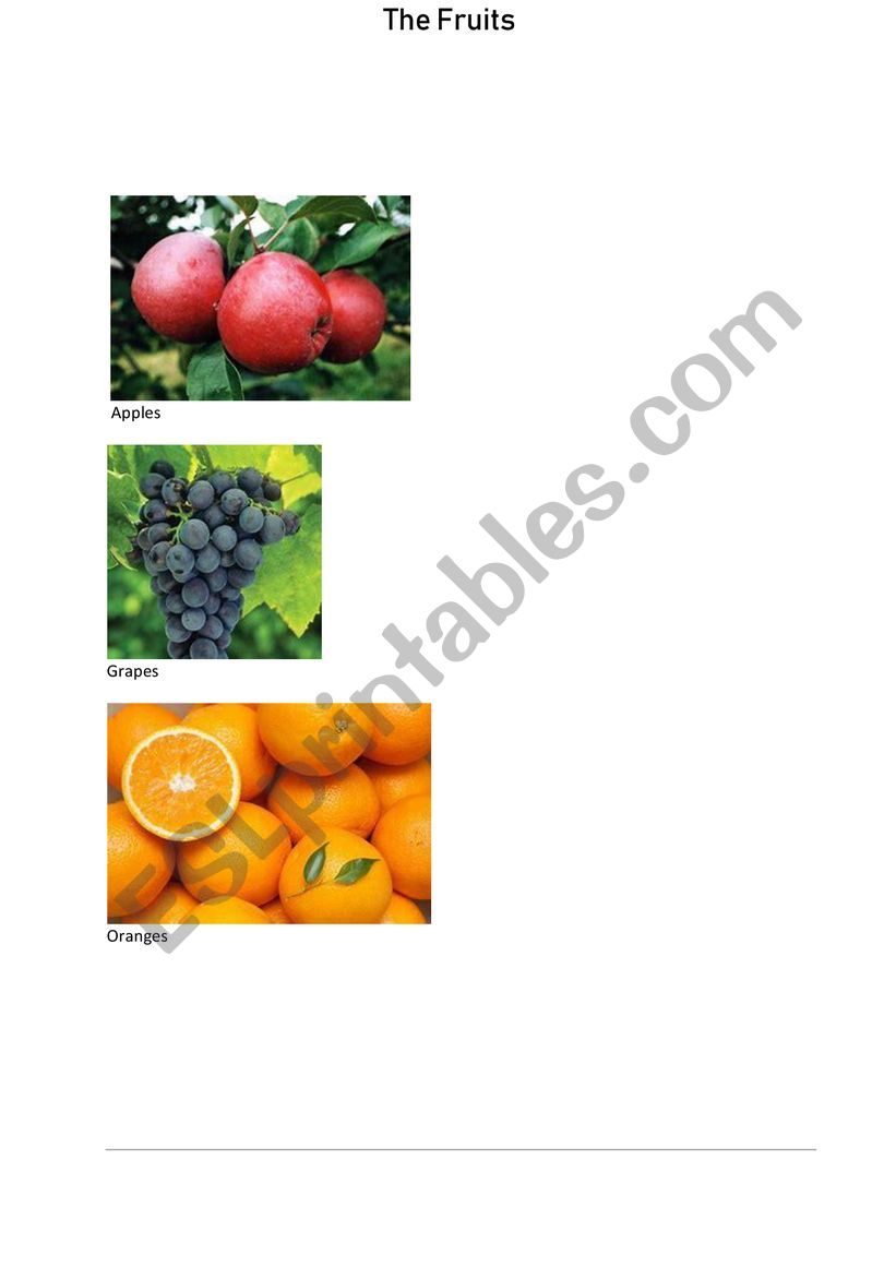 Fruit Flash Cards worksheet