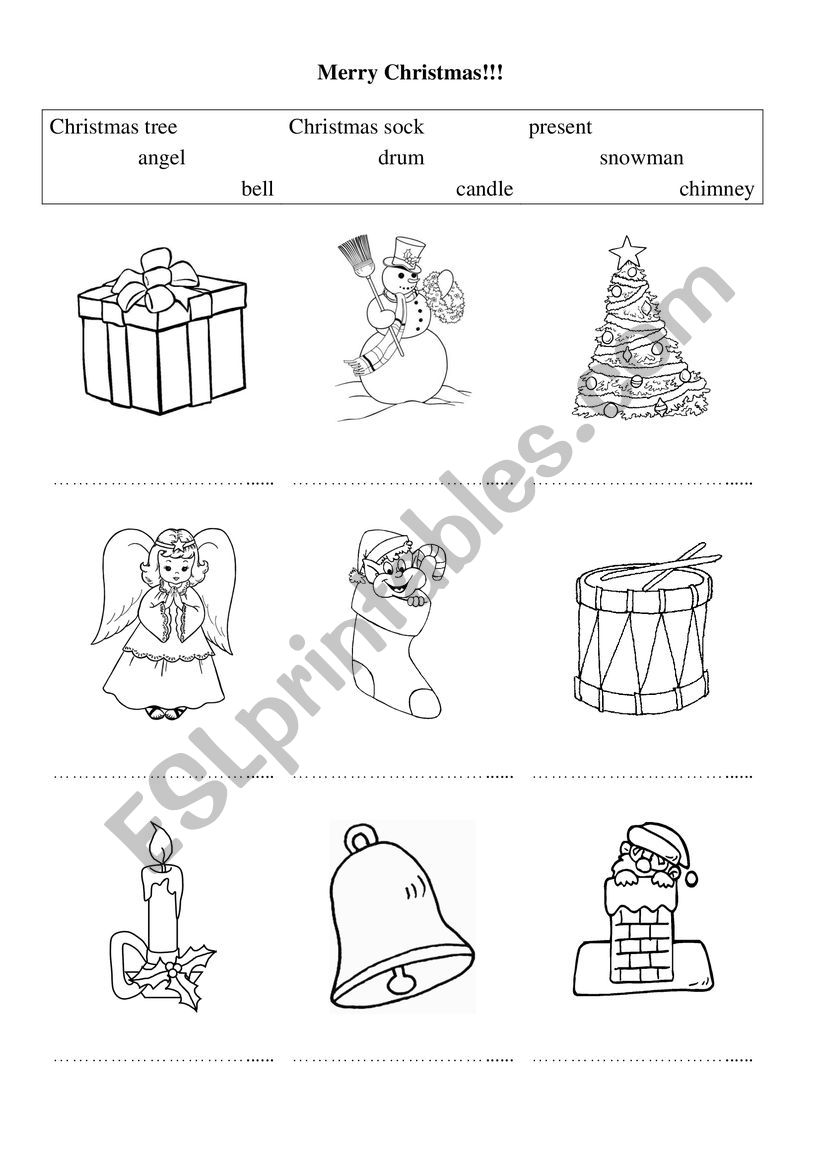 Christmas Vocabulary worksheet