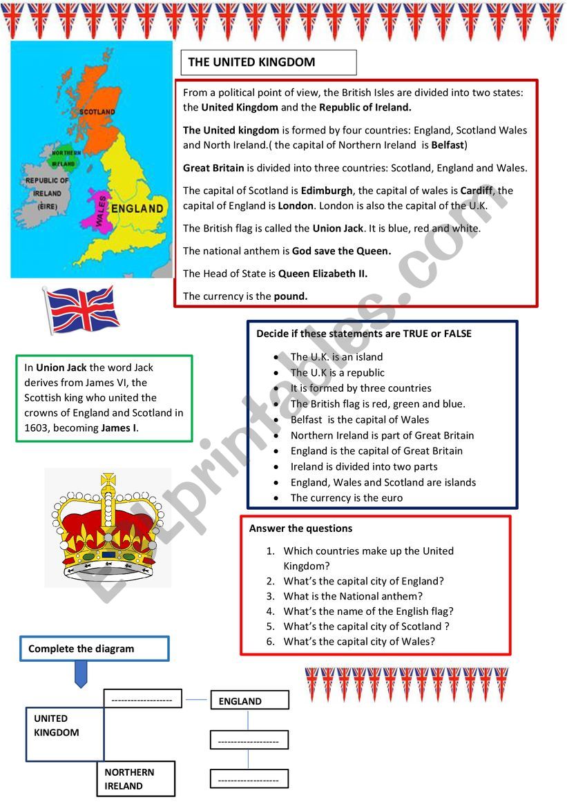 The United Kingdom Esl Worksheet By Lia The Teacher