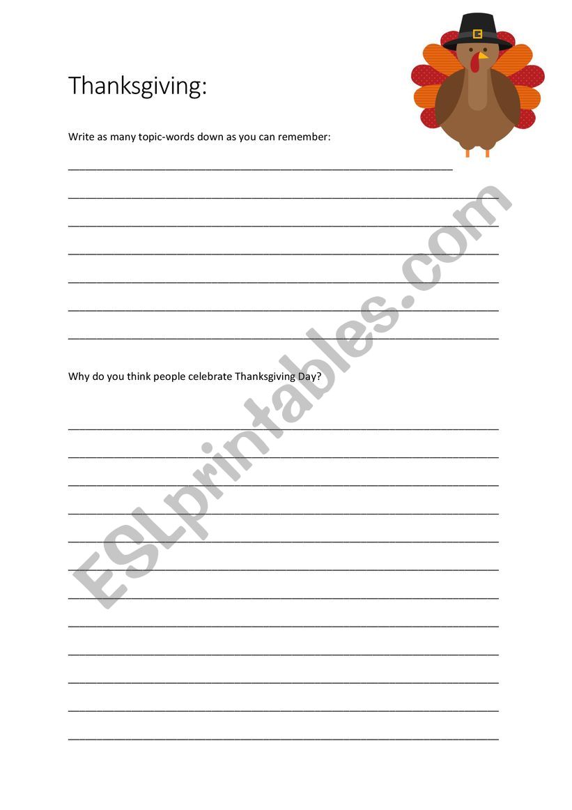 Evaluation - Thanksgiving  worksheet