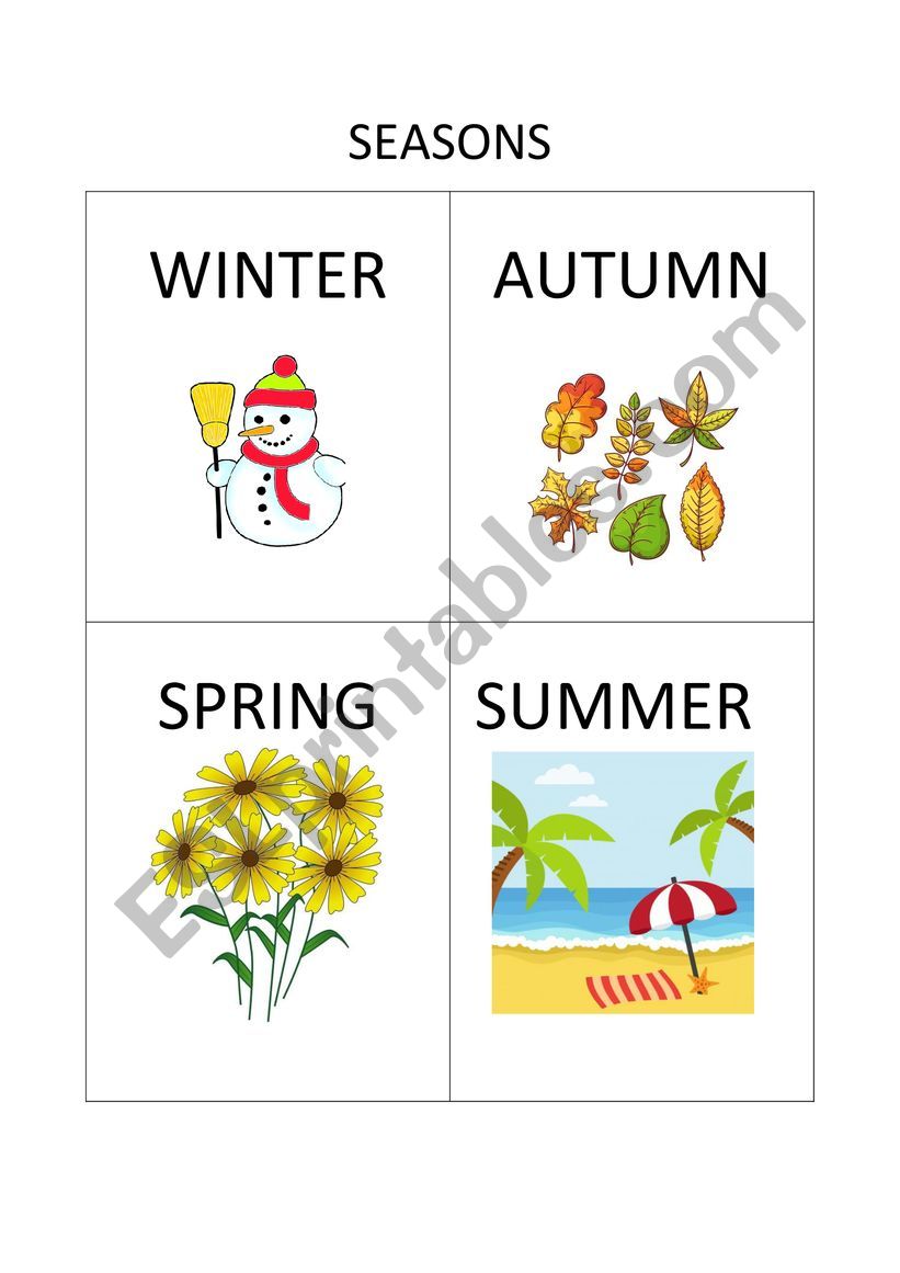 seasons worksheet