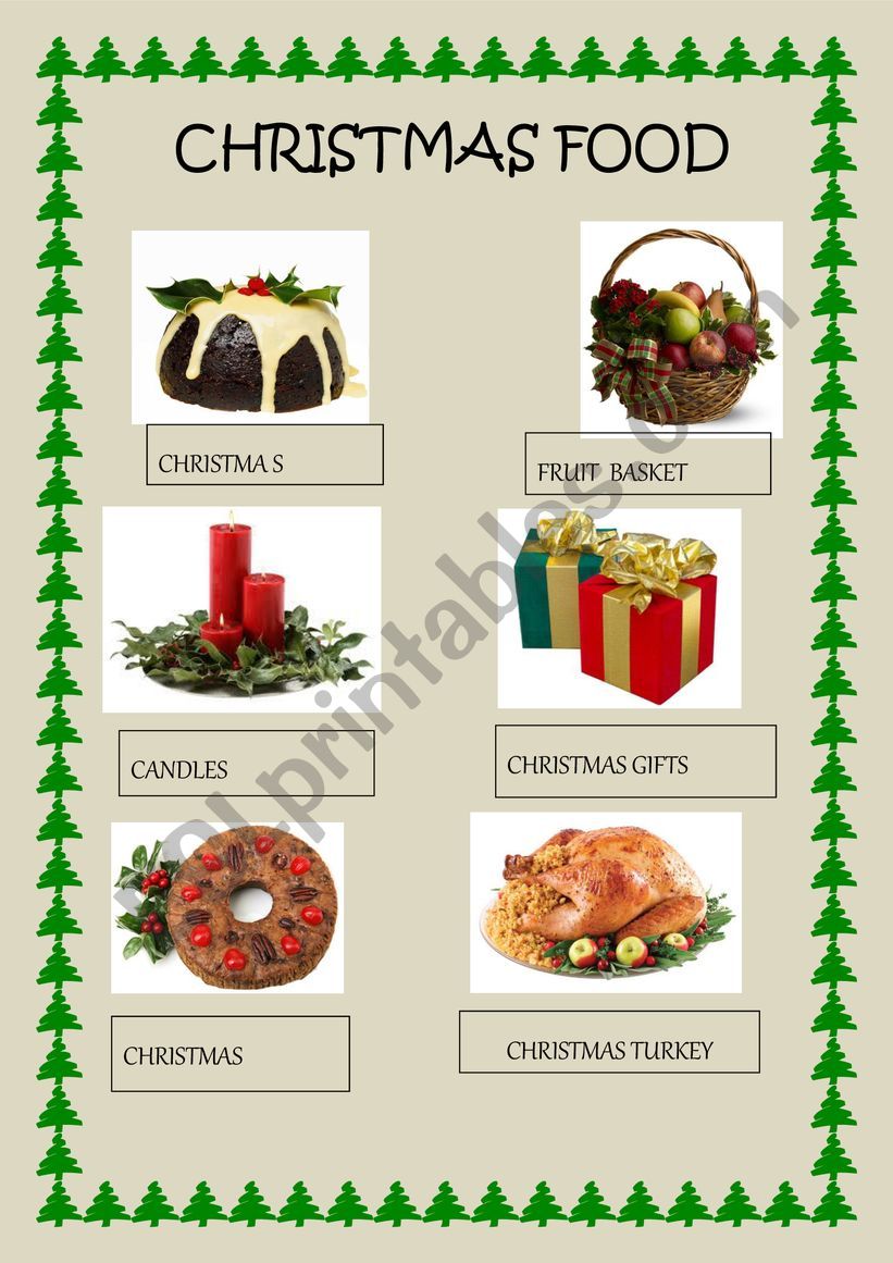 Christmas Food - ESL worksheet by Kellesmaga
