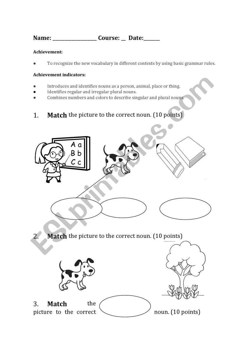 quiz for 1 graders worksheet