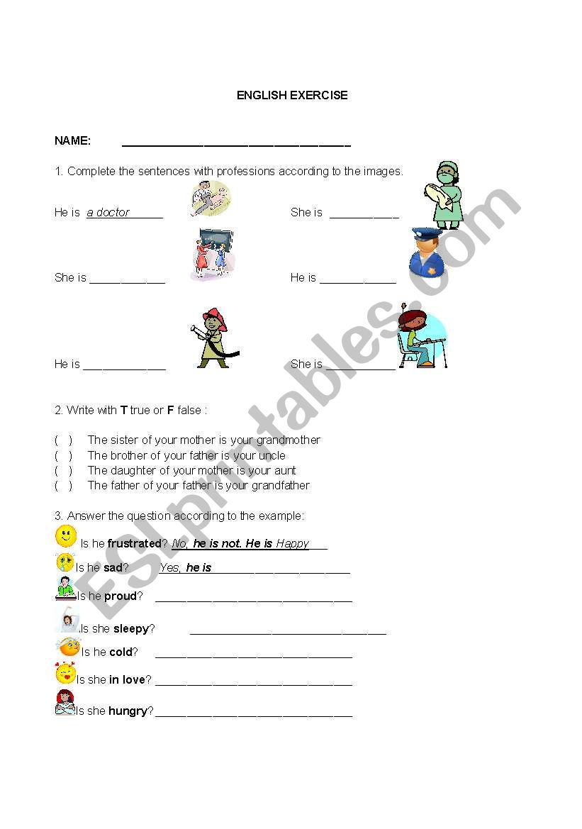 English worksheets TO BE/ YES, NO QUESTIONS