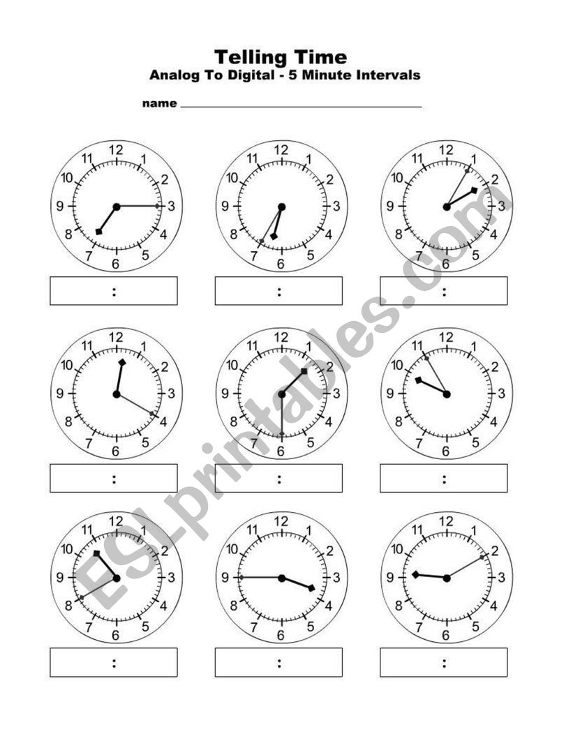 what time is it? worksheet