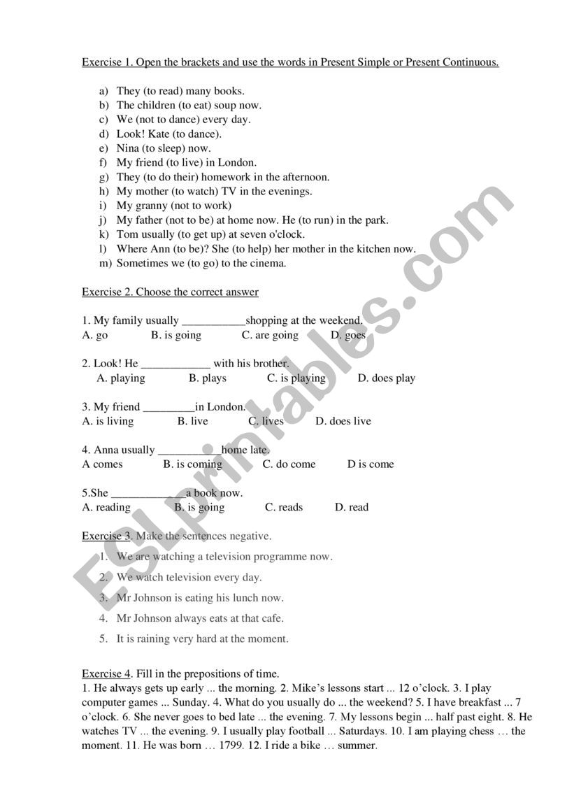 Simple continuous worksheet