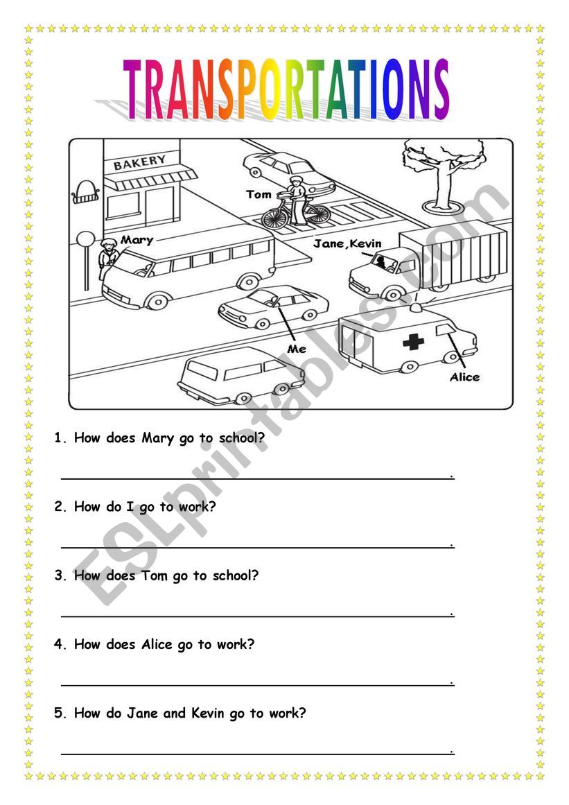 Transports  worksheet