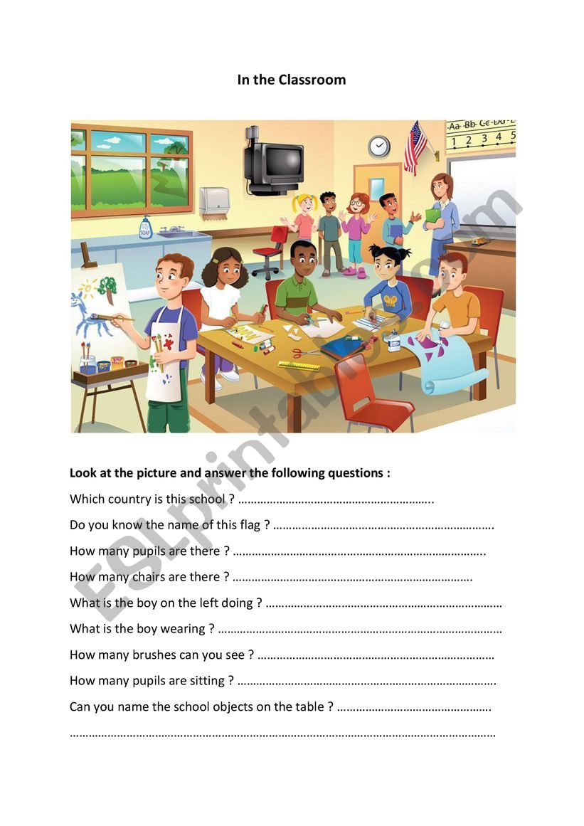 In the Classroom worksheet