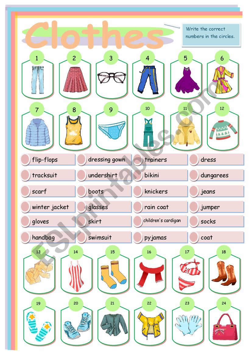 Clothes - ESL worksheet by Jakob79
