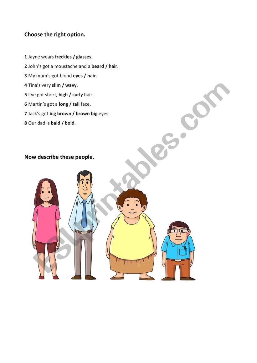 Physical description worksheet