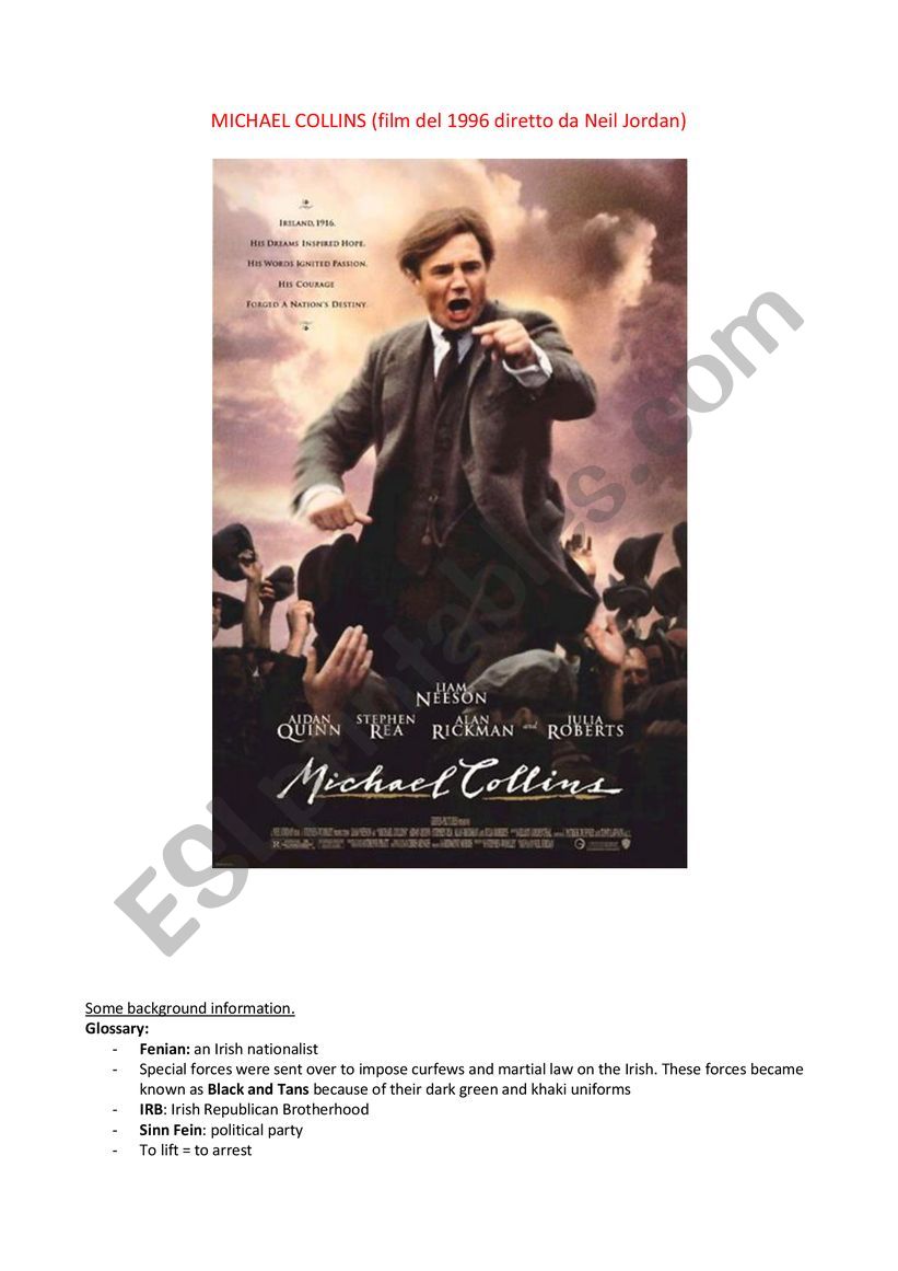 Michael Collins film worksheet