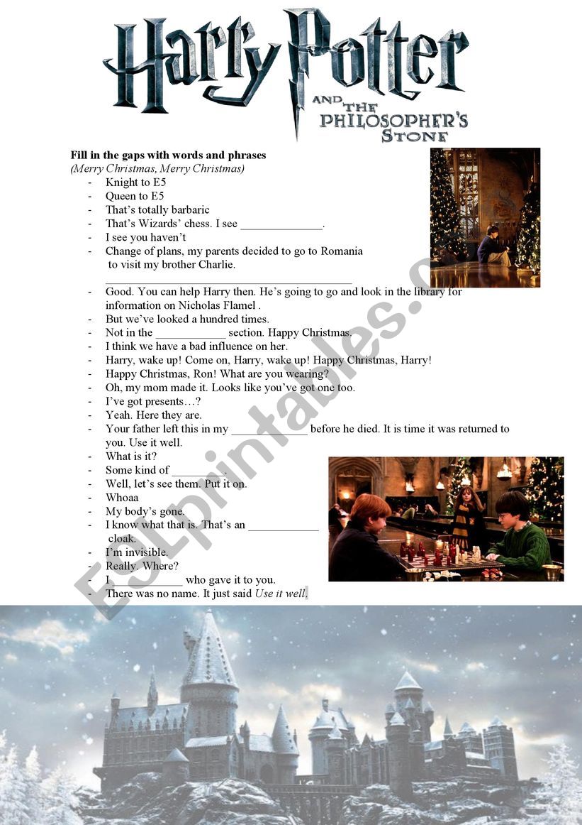Harry Potter and the Philosopher�s Stone Christmas scene