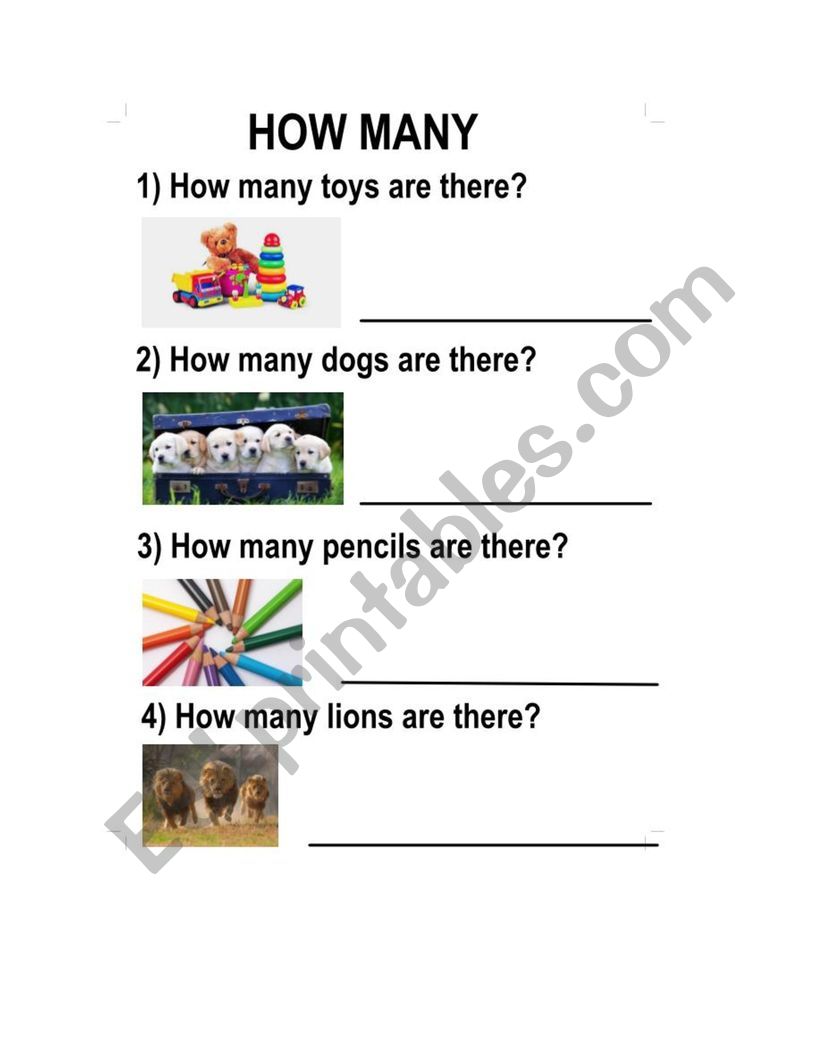 How Many? worksheet