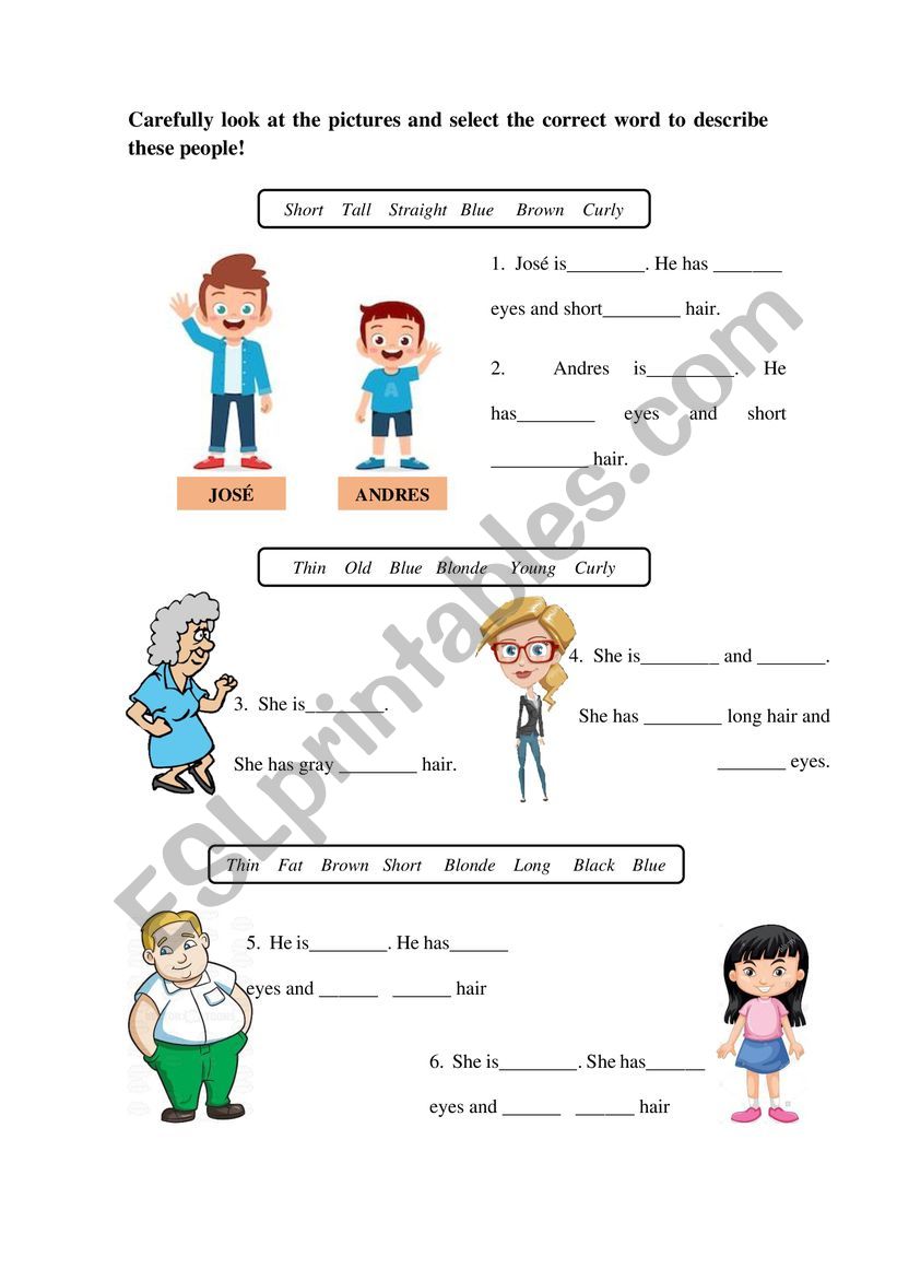 Describing People - ESL worksheet by mchxn