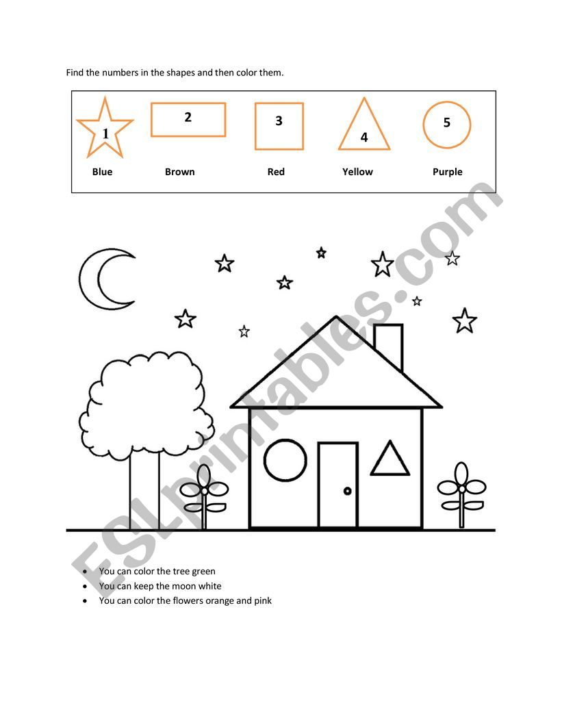 colour shapes worksheet