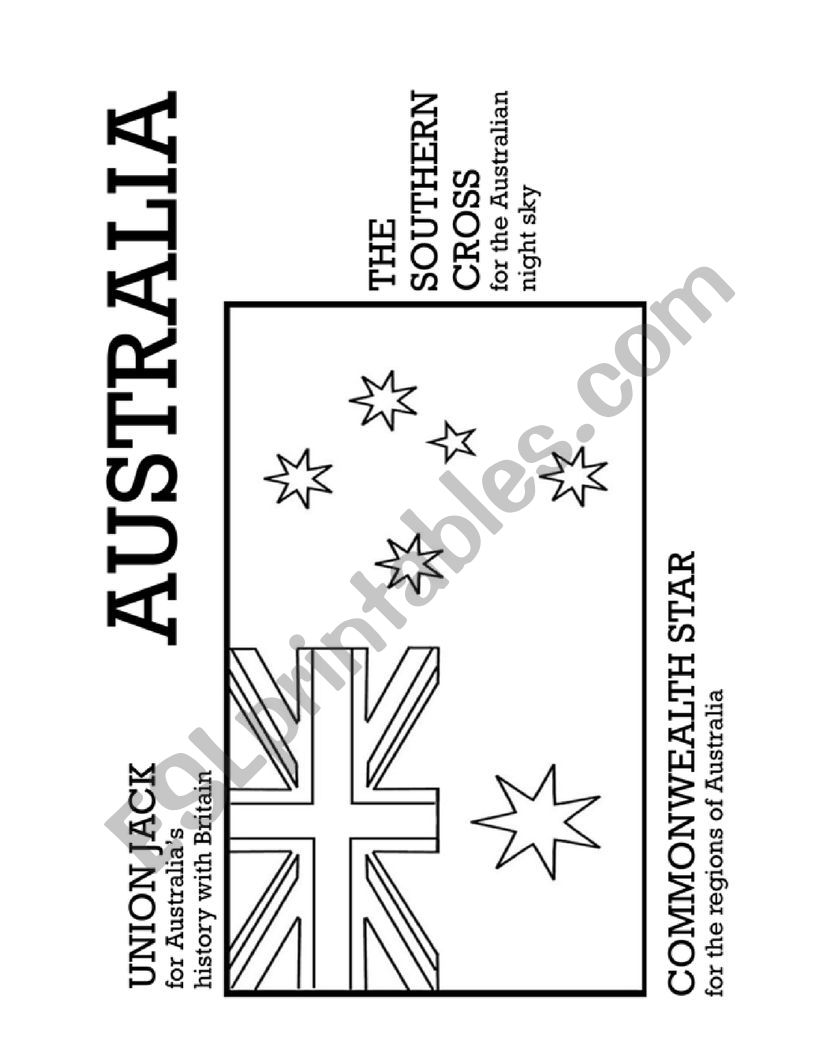 australian flag coloring page