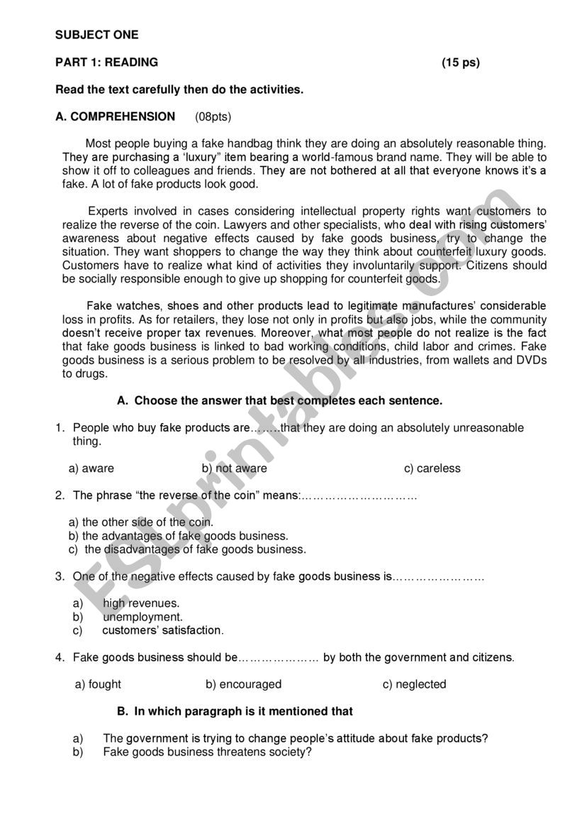 ethicsin business worksheet