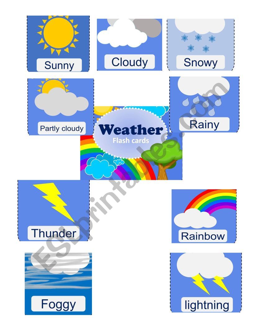 WEATHER FLASH CARDS worksheet