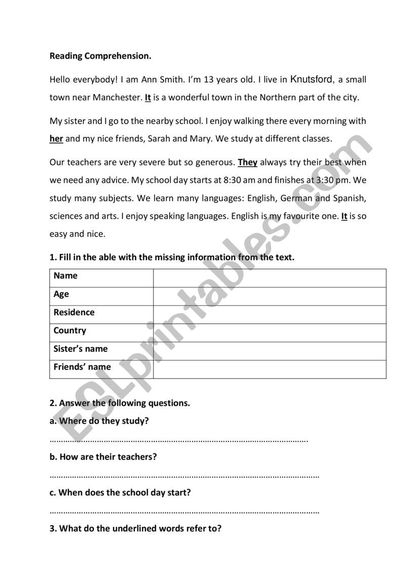 Test for 7th form (G2) worksheet