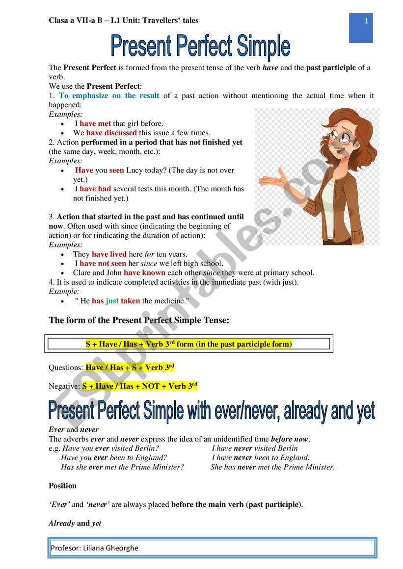 Present Perfect Simple worksheet