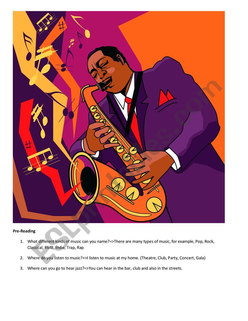 Jazz  worksheet