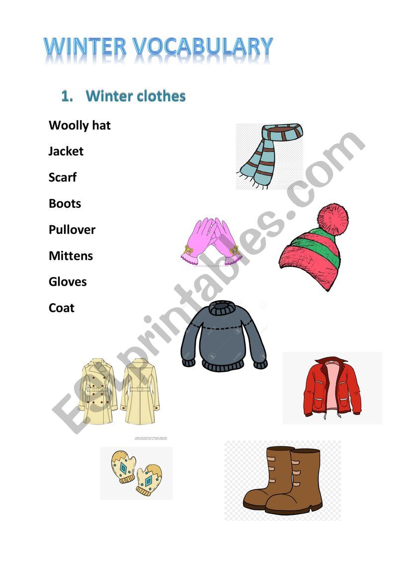 winter lesson for kids worksheet